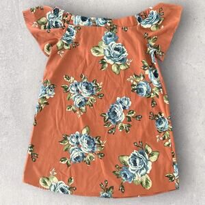 Altar’d State brick floral off shoulder dress Orange Blue Floral Size S Small